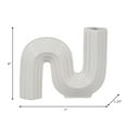 thumbnail image 4 of Loopy U-Shaped Vase for Modern Living Room Decor - Ceramic Flower Vase for Home, Bedroom, and Office Table Accents - Accent Display for House Dining Room Centerpiece and Mantel - 6", White, 4 of 14