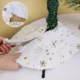 thumbnail image 5 of Falda de árbol de Navidad de felpa de 38 cm con copos de nieve blancos y piel sintética para árboles de Navidad, base para decoración de fiestas de Navidad y Año Nuevo, 5 of 5