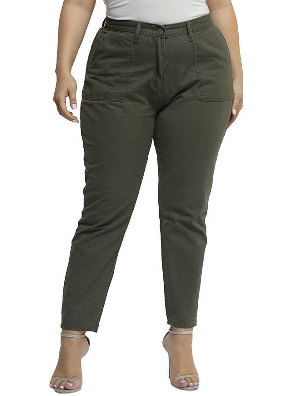 plus size green jeans