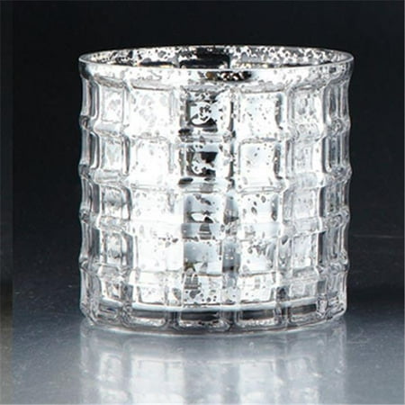 - Diamond Star 57049 4.5 x 5 in. Glass Candle Holder, Silver
