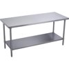 Elkay Standard Work Table, Stainless Steel Under Shelf, No Backsplash, 84 (L) X 30 (W) X 36 (H) Over All