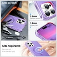 thumbnail image 5 of Shellify Case for iPhone 16 Pro, Military Grade Shockproof Case with Stand Magnetic Ring Holder Compatible with MagSafe Accessory,Purple, 5 of 6