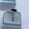 thumbnail image 5 of 3Ct Pear Cut Simulated Blue Sapphire Women's Halo Engagement Gift Ring 14K White Gold Plated, 5 of 5