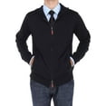 thumbnail image 1 of LN LUCIANO NATAZZI Men's Front Zip Hoodie Sweater Relaxed Fit Black, 1 of 2