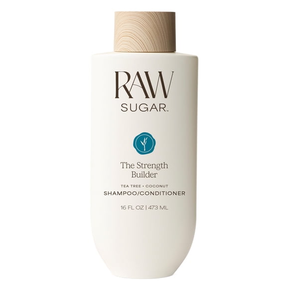 Raw Sugar The Strength Builder 2-in-1 Shampoo & Conditioner, Tea Tree   Coconut, 16 fl oz