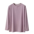 thumbnail image 2 of Lovzfmll Women's Casual T-Shirt with German Velvet, Solid Color Long Sleeve Crew Neck for Cozy Home Wear and Thermal Base Layer, 2 of 7