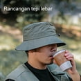 thumbnail image 1 of Hiking Hat Waterproof Wide Brim Foldable Shade Polyester Sunscreen Adjustable String Beach Hat Outdoor Supply, 1 of 7