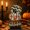 A, variant on SHJHENG Halloween Wooden Tabletop DecorationsWood Pumpkin Ghost Skeleton Figurine Spooky HalloweenOrnament For Home Desktop Shelf Party House