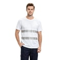 thumbnail image 2 of TOMVIGX Mens Shirts Short Sleeve Breathable Quick Dry Running Outdoor Athletic Workout Shirts High Visibility Reflective Safety Moisture Wicking Shirts White 4XL, 2 of 6