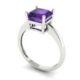 thumbnail image 2 of Solitaire Engagement Ring for Women - 2ct Natural Amethyst in 14K White Gold Promise Ring, 2 of 6