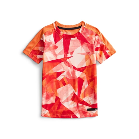 Athletic Works Boys' Print Performance Tee with Short Sleeves, Sizes 4-18 & Husky
