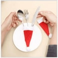 thumbnail image 4 of 12 Pcs Mini Santa Hats- Christmas Lollipop Hat for Crafts- Mini Santa Claus Hat Wine Bottles Cover for Christmas Silverware Holders Table Dinner Decorations, 4 of 9