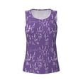 thumbnail image 4 of Xecao Lavender Flowers print women's scoop neck, loose-fit workout tank tops for the gym., 4 of 9