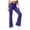 Purple, variant on BLVB Women's Flare Leggings High Waist Side Split Button Stretchy Yoga Lounge Pants Comfy Soft Pajama Bottoms