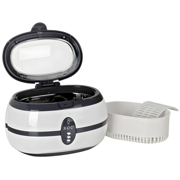 VGT-800 Ultrasonic Cleaner, 236.2 in (600 ml) Capacity, for Jewelry, Glasses, Watches, and Dentures, 40kHz Frequency, Digital Display, Detachable Basket, ABS Housing, CE FCC ROHS Certified (US Rule)