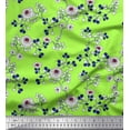 thumbnail image 1 of Soimoi Cotton Cambric Fabric Leaves & Carnation Floral Print Sewing Fabric Yard 42 Inch Wide, 1 of 1