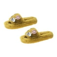 thumbnail image 5 of Women Plush Slippers Anti Slip Floor Slippers Breathable Slip on House Shoes Yellow 36, 5 of 8