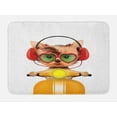 thumbnail image 1 of Dog Driver Bath Mat, Funny Puppy Riding A Motorbike with Heart Shapes Glasses and Headphones Humor, Non-Slip Plush Mat Bathroom Kitchen Laundry Room Decor, 29.5 X 17.5 Inches, Multicolor, Ambesonne, 1 of 2