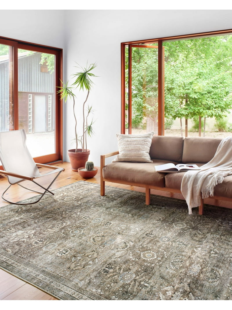 Loloi Layla LAY-13 Printed Antique / Moss Oriental Area Rug 7'-6