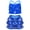 Blue, variant on Girls Shiny Sequins Halter Tassel Crop Top with Mini Skirt Set Latin Jazz Salsa Samba Rumba Dancewear Silver 6