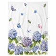 thumbnail image 5 of Flannel Throw Blanket for Couch Sofa Bed, Floral Hydrangea Green Leaf Soft Cozy Warm Fuzzy Blanket 60x80in, 5 of 9