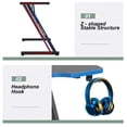 thumbnail image 7 of NiamVelo 35" Gaming Desk , Z-Shaped Computer Desk PC Computer Table Ergonomic Computer Gamer Workstation with Headphone Hook for Home Office, Blue, 7 of 7