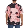 thumbnail image 3 of Sikiie Chibi Axolotl Sakura Fantasy Men's Cuban Shirt, Hawaiian Shirts, Business Casual Button Down Shirts, Short Sleeve Shirt-XX-Large, 3 of 5