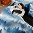thumbnail image 4 of jejeloiu Wild Flying Animal 7-Piece Bedding Comforter Set,Rustic Woodland Pine King Bedding Sets,Blue White Bed Sheets For Adult,Ultra Soft Home Decor Reversible, 4 of 8