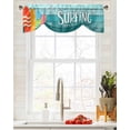 thumbnail image 5 of Tie Up Valance Curtain for Kitchen, Colorful Surfboard on Blue Wood Board Rod Pocket Short Curtains Adjustable Tie-Up Shade Valances, Summer Sports Window Treatment for Bathroom Living Room Bedroom, 5 of 7