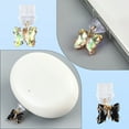 thumbnail image 4 of 10pcs Plastic Mobile Dustproof Plugs Butterfly with Brass Glass Pendants Mixed color 22mm 10pcs/set, 4 of 7