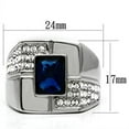 thumbnail image 2 of Luxe Jewelry Designs Stainless Steel Men's Ring with Montana Synthetic Glass Stones - Size 9 (Pack, 2 of 4