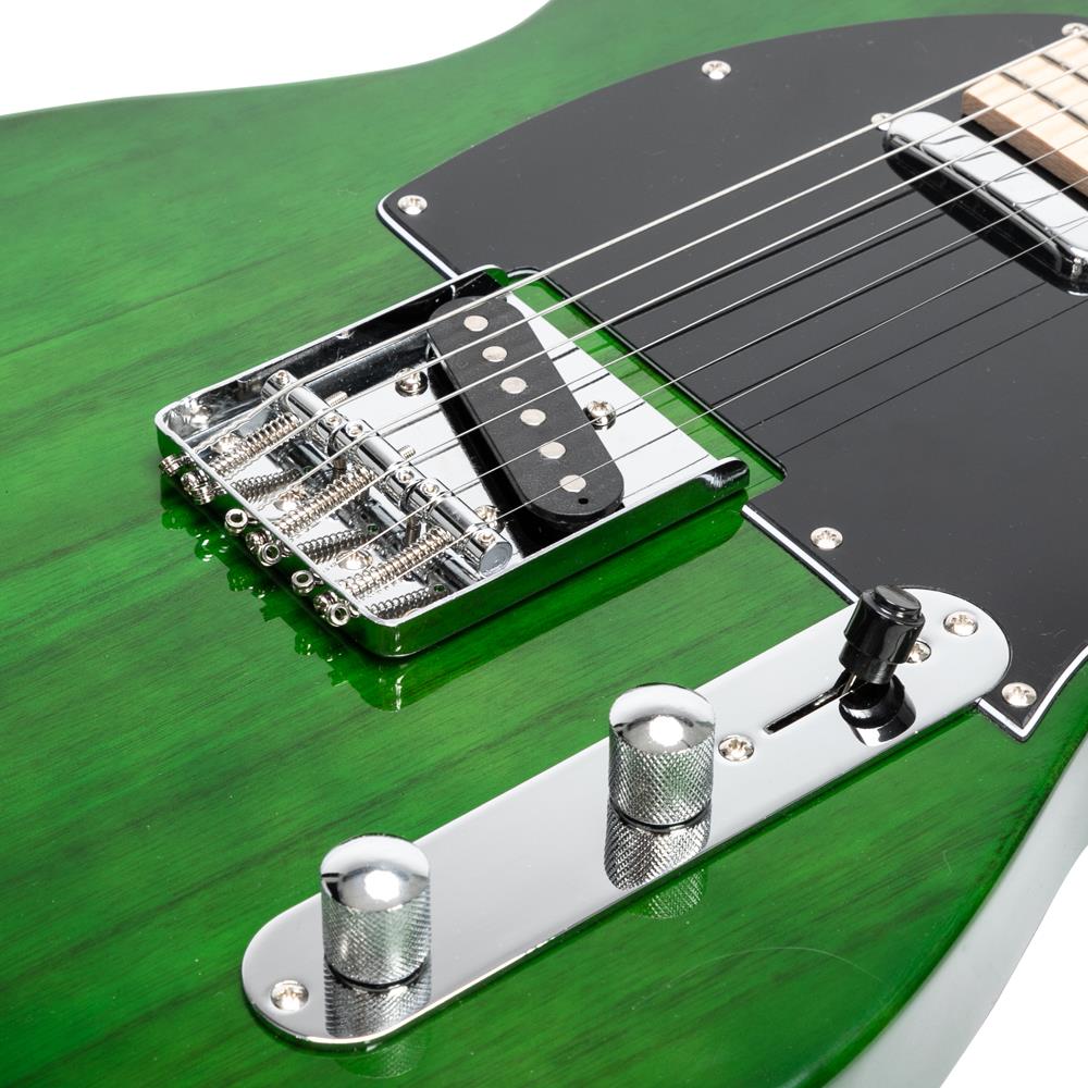 Glarry 6-Strings 22 Frets Electric Guitar with Bag,Plectrum,Strap,Wire,Tool,Green
