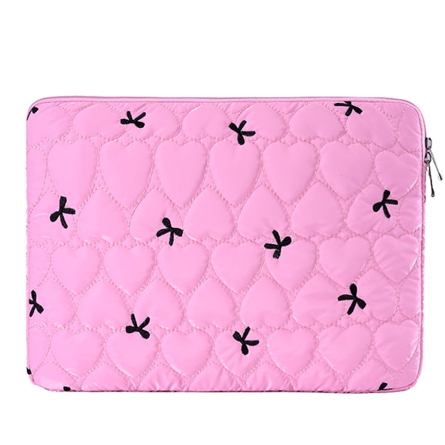 Estuche Protector para Computadora Kawaii Pad Lindo Bolso Portátil Con Lazo Funda Hinchada Hasta 15 Pulgadas MacBook IPad () Rosa
