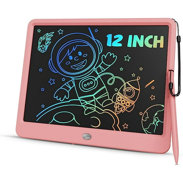 Rose) Tablette d'écriture LCD 12 pouces pour enfants adultes