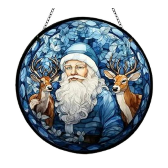 Adorno colgante de ventana de Papá Noel navideño Strade Fareast Limited con cadena de metal 15cm