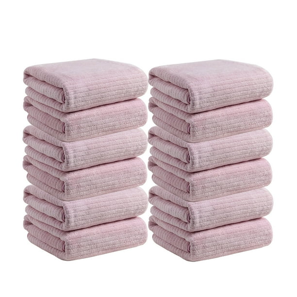 Toallas para el Baño 12 Piezas Toallas de Baño, Toallas Absorbentes Suaves de Algodón Grueso, Toallas de Regalo para Lavar la Cara Del Hogar Toallas de Baño Blancas