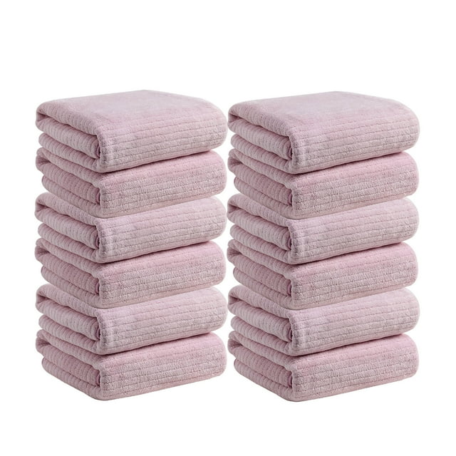 Towels for Bathroom, 12 Pc Cotton Soft Absorbent Towel Set for Face Washing and Household Use