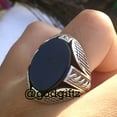 thumbnail image 3 of Handmade Sterling Silver Black Tourmaline Signet Ring for Men, 3 of 10