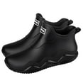 thumbnail image 2 of SYMSHOES Unisex Black Rain Boots, 100% Waterproof PVC Ankle-High Boots, Slip-Resistant Lightweight for Outdoor & Rainy Days,Size 38, 2 of 5