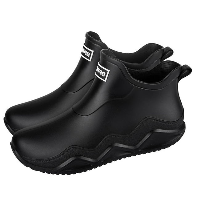Ankle Rain Boots, Unisex Couple's Casual Rubber Shoes with Letter Design