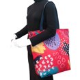 thumbnail image 3 of Wrapables Carryall Shopping Travel Tote Bag with Durable Ripstop Polyester - Foldable, Waterproof, and OEKO-TEX Certified, Large, Bright Retro, 3 of 10