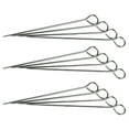 thumbnail image 2 of 12 Barbecue Skewers Stainless Steel Metal BBQ Cooking Roasting Food Grill Sticks, 2 of 4