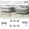 thumbnail image 3 of Sectional Sofa, U Shaped Couch, Modular Sofa with Side Storage Pockets, 2 Movable Ottomans and Pillows, 5-Seat Chenille Couch for Living Room, Apartment, 86.5 Inch, Medium Grey, 3 of 11