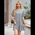 thumbnail image 3 of Vestido de Cuello Redondo y Corta Gris XXL, 3 of 7