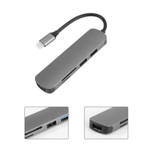 Hytrove usb hub adapter laptop USB Hub Aluminum Alloy Grey with 4 USB 3.0 Ports 1Pcs