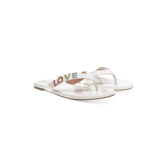 Wild Pair  Womens Fantasia Patent Embellished Flat Sandals