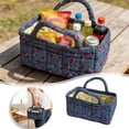 thumbnail image 2 of Floral Quilted Storage Basket with Handles Decorative Fabric Organizer for Home Office Bedroom Books Magazines 8.7x4.7x4.7 Inch, 2 of 5