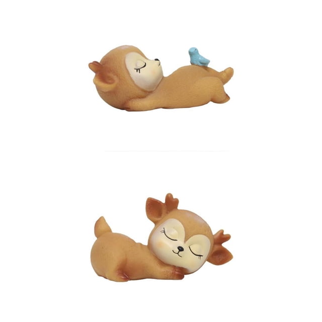 2 Piezas Lovely Deerornments Silicona Kawaii Sleeping Animal Baby Decor