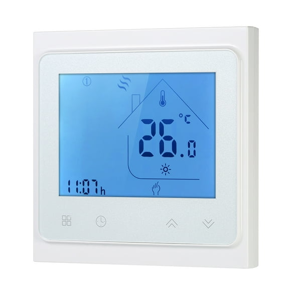 Labymos Dry Contact Gas Boiler Heating Thermostat with Touchscreen LCD Display Weekly Programmable Energy Saving