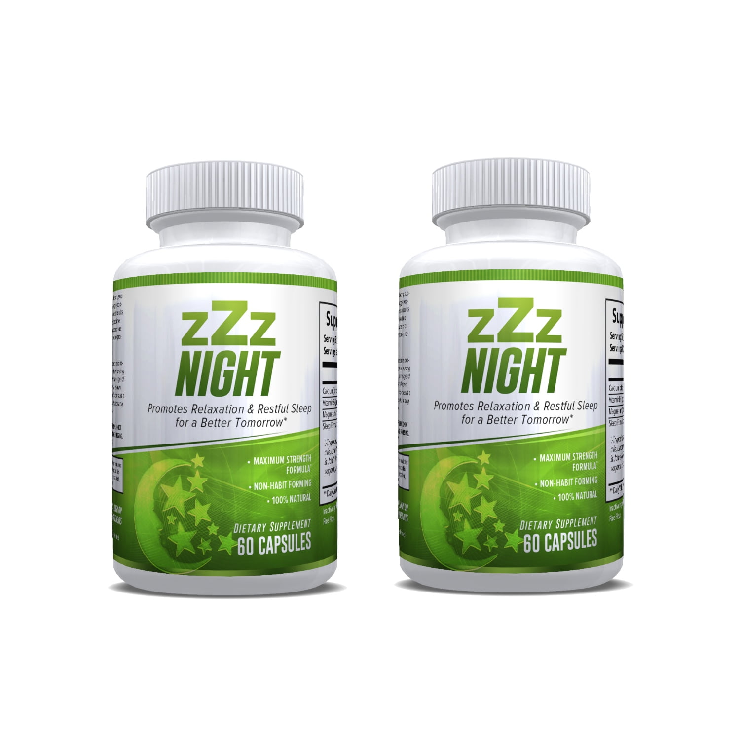 zZz Night Natural Sleep Aid NonHabit Sleeping Pills with Melatonin